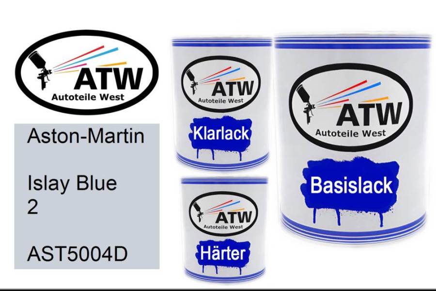 Aston-Martin, Islay Blue 2, AST5004D: 1L Lackdose + 1L Klarlack + 500ml Härter - Set, von ATW Autoteile West.